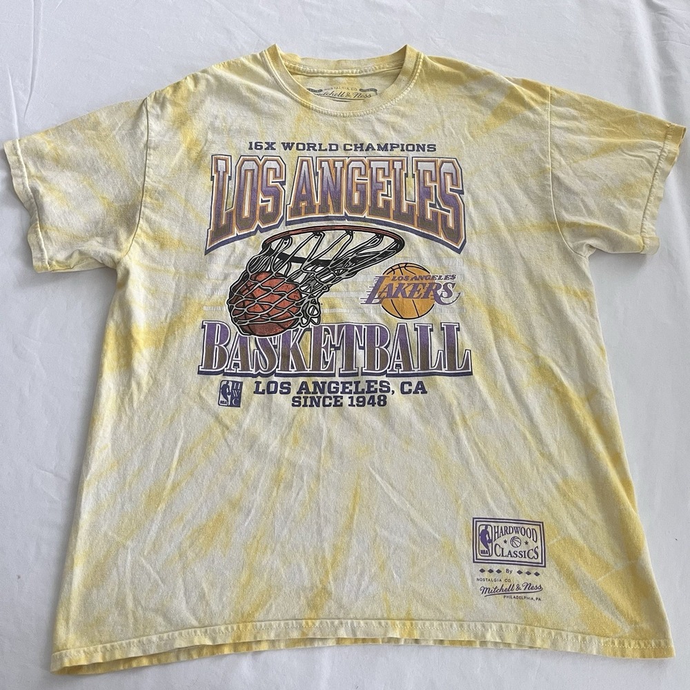 Mitchell And Ness Hardwood Classics LA Lakers 16x World Champ Shirt Tie-Dye L